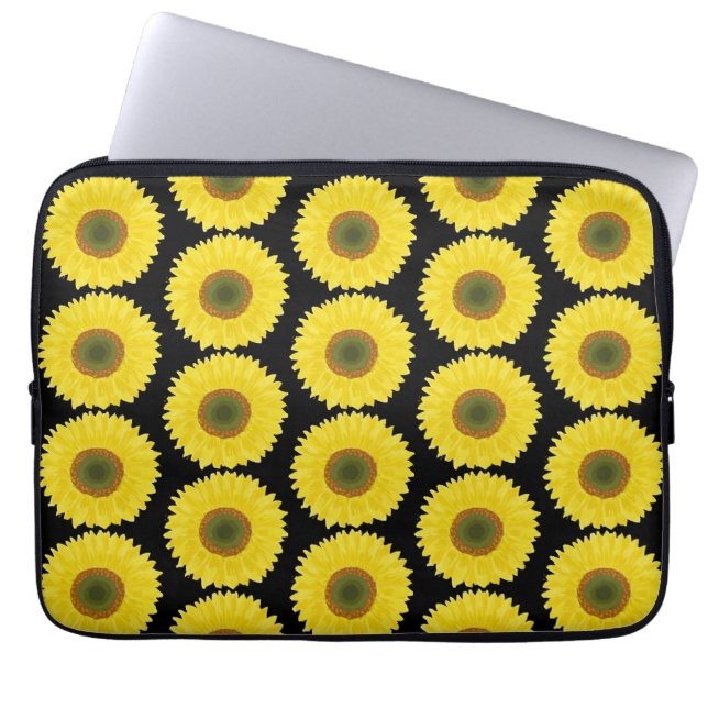 Sun flowers laptop sleeve (Front)