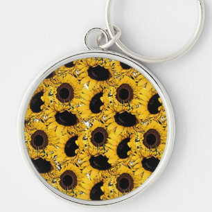 sun flowers petals swim dive marine nature yellow key ring