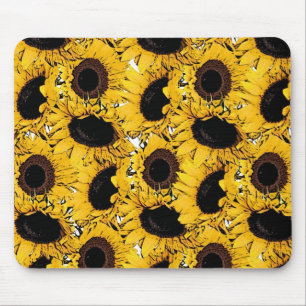 sun flowers petals swim dive marine nature yellow mouse mat