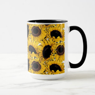sun flowers petals swim dive marine nature yellow mug