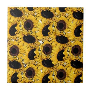 sun flowers petals swim dive marine nature yellow tile