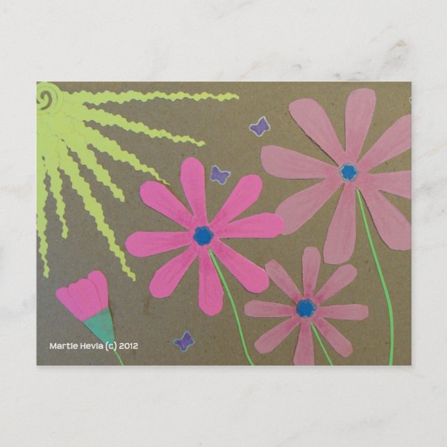 Sun & Flowers - Scrapbook Postcard (Front)