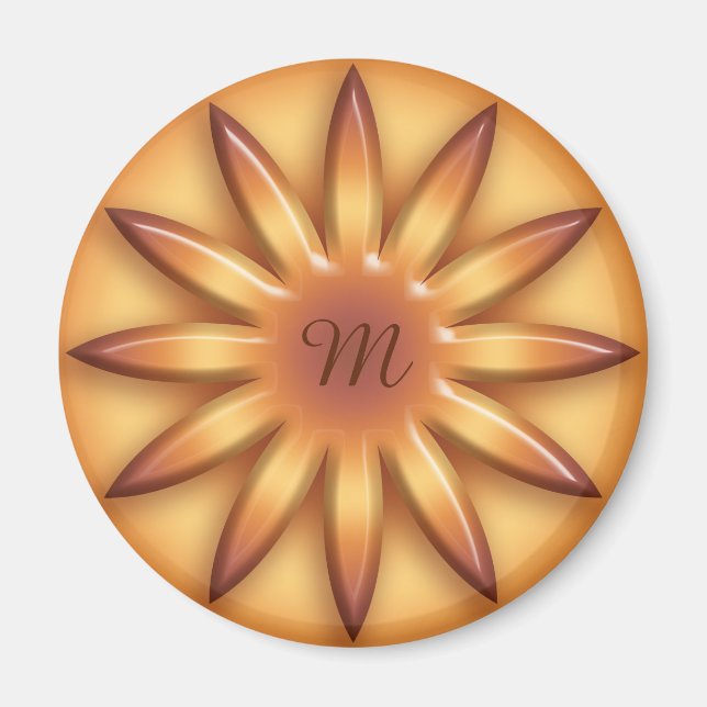 Sun. Geometric gradient element. Monogram. Magnet (Front)