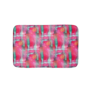 Sun glare abstract painted watercolor bath mat