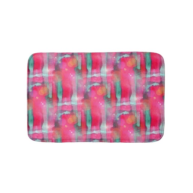 Sun glare abstract painted watercolor bath mat (Front)