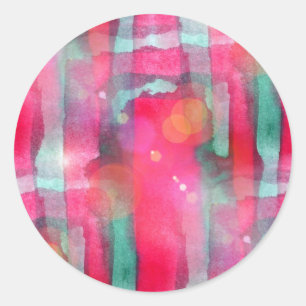 Sun glare abstract painted watercolor classic round sticker