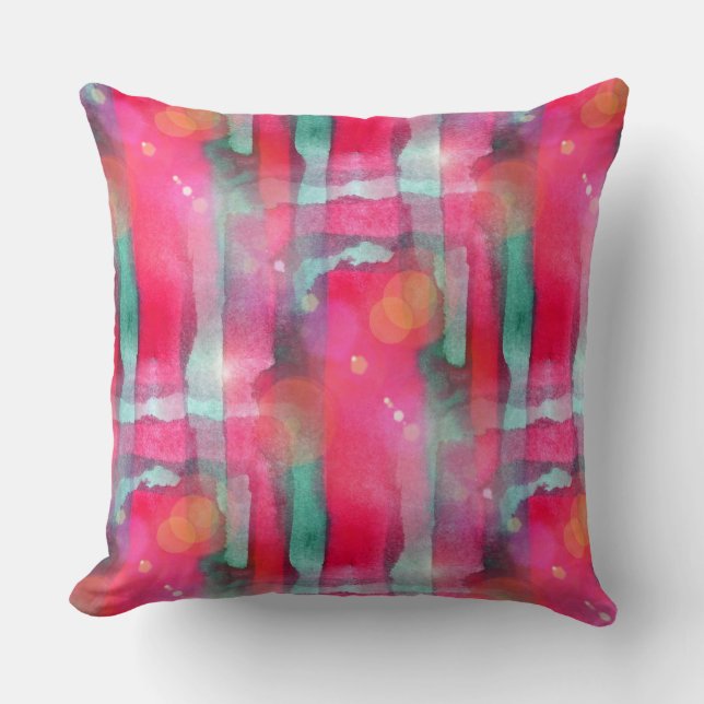 Sun glare abstract painted watercolor cushion (Front)