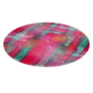 Sun glare abstract painted watercolor cutting board
