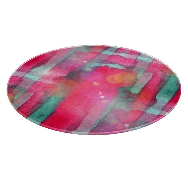 Sun glare abstract painted watercolor cutting board (Corner)