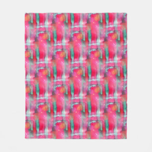 Sun glare abstract painted watercolor fleece blanket