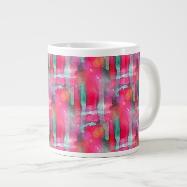 Sun glare abstract painted watercolor large coffee mug (Front Right)