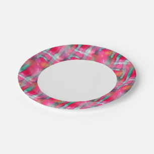 Sun glare abstract painted watercolor paper plate