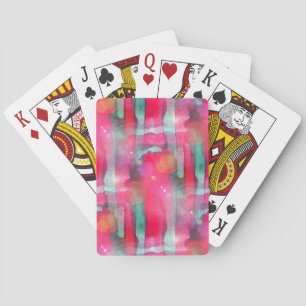 Sun glare abstract painted watercolor playing cards