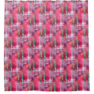 Sun glare abstract painted watercolor shower curtain