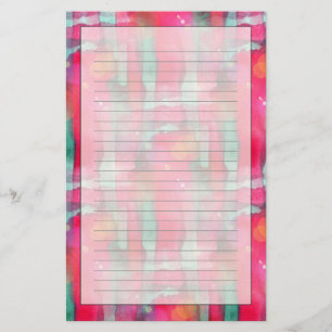 Sun glare abstract painted watercolor stationery