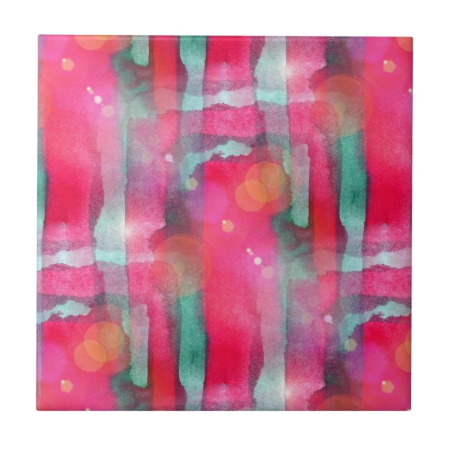 Sun glare abstract painted watercolor tile (Front)