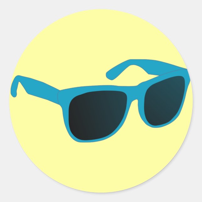 sun glasses classic round sticker (Front)