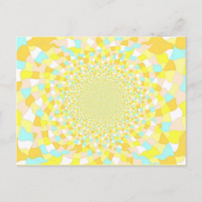 Sun Glint Water BeDazzle Art Postcard Blue / Gold (Front)