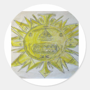 Sun God Classic Round Sticker