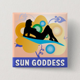 Sun Goddess 15 Cm Square Badge