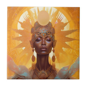 Sun Goddess Fantasy Art Tile