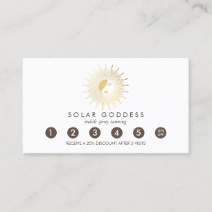 Sun Goddess Girl Logo Spray Tanning Loyalty Card