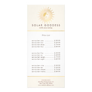 Sun Goddess Girl Logo Spray Tanning Salon Pink Rack Card