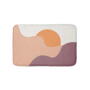 Sun goes down behind the purple hills bath mat