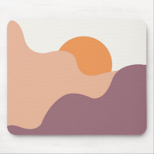 Sun goes down behind the purple hills mouse mat