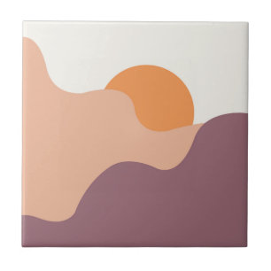 Sun goes down behind the purple hills tile