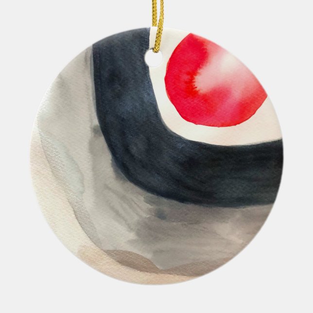 Sun grey and black abstract modern art ceramic tree decoration (Front)