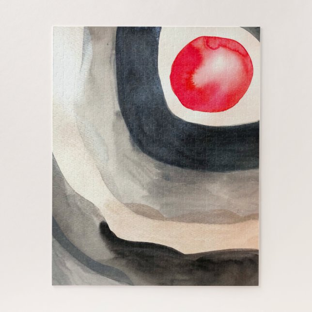 Sun grey and black abstract modern art jigsaw puzzle (Vertical)