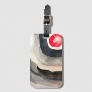 Sun grey and black abstract modern art luggage tag