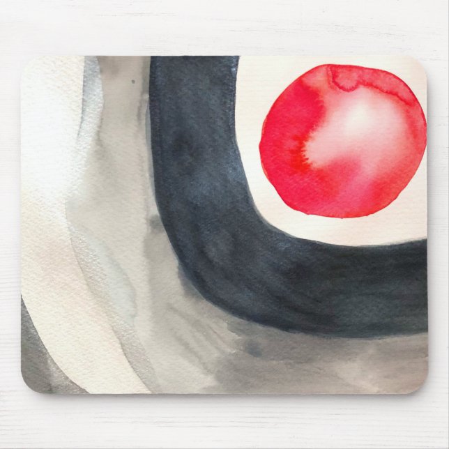 Sun grey and black abstract modern art mouse mat (Front)