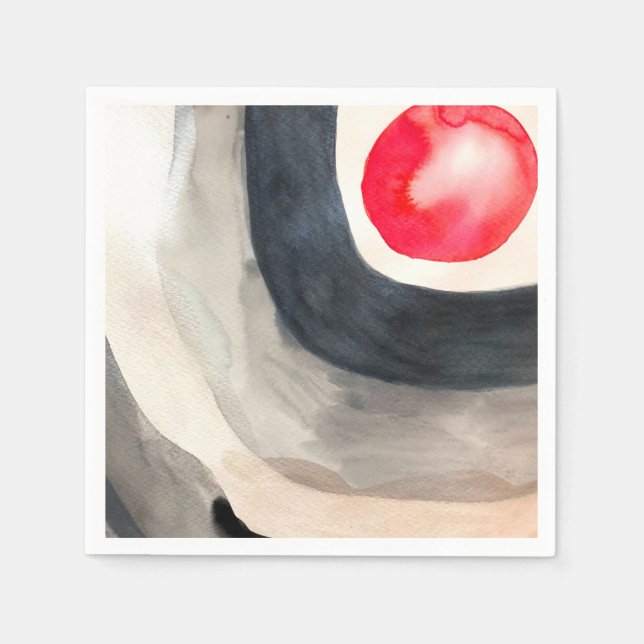 Sun grey and black abstract modern art napkin (Front)