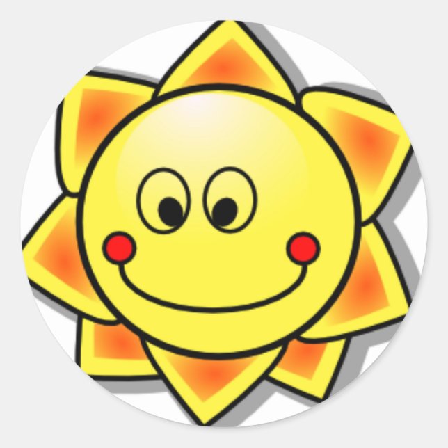 Sun Happy Sun Classic Round Sticker (Front)