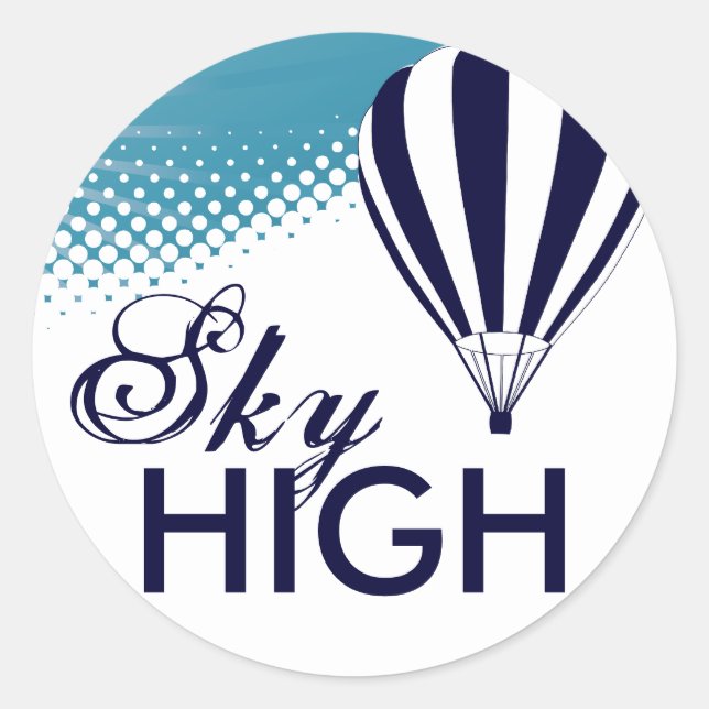 sun high hot air balloon classic round sticker (Front)