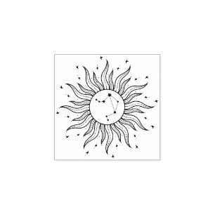 Sun Horoscope Libra Zodiac Sign Astrology Rubber Stamp