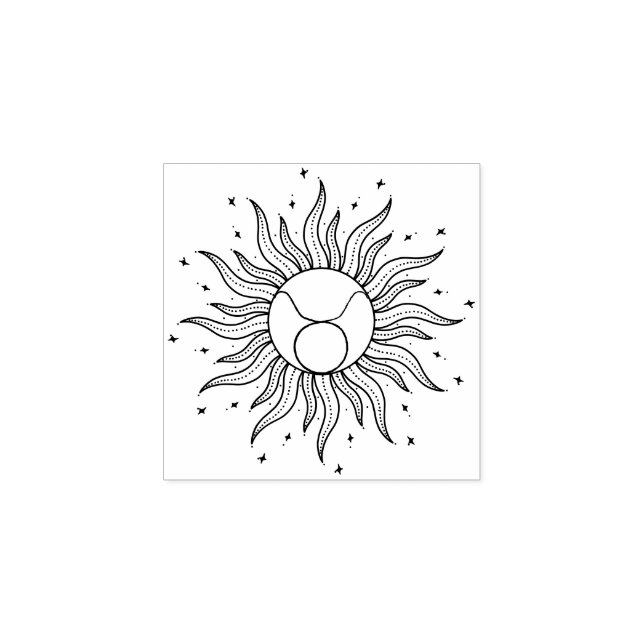 Sun Horoscope Taurus Rubber Stamp (Imprint)
