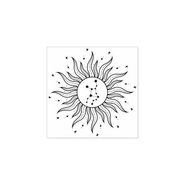 Sun Horoscope Virgo Rubber Stamp (Imprint)