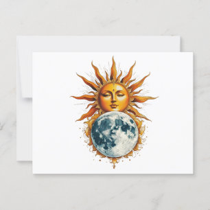 Sun hugging its moon postcard