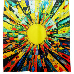 Sun In Abstract 910 Shower Curtain