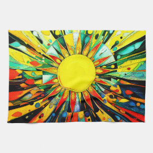 Sun In Abstract 910 Tea Towel