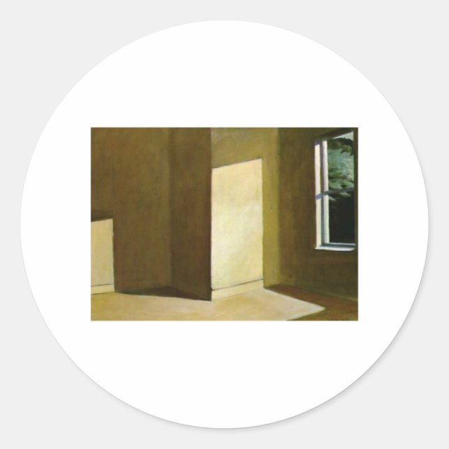 Sun in an Empty Room - Edward Hopper Classic Round Sticker (Front)