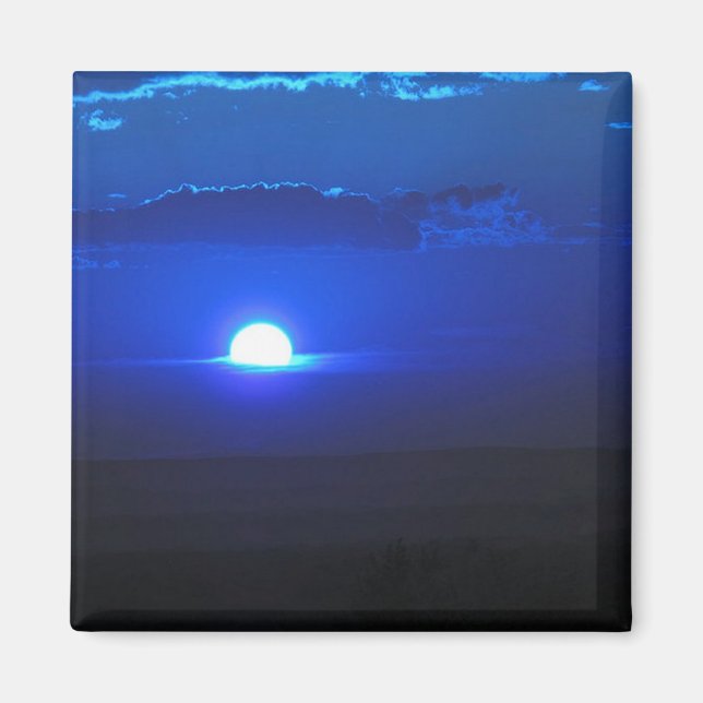 Sun in the Clouds (blue) Magnet (Front)
