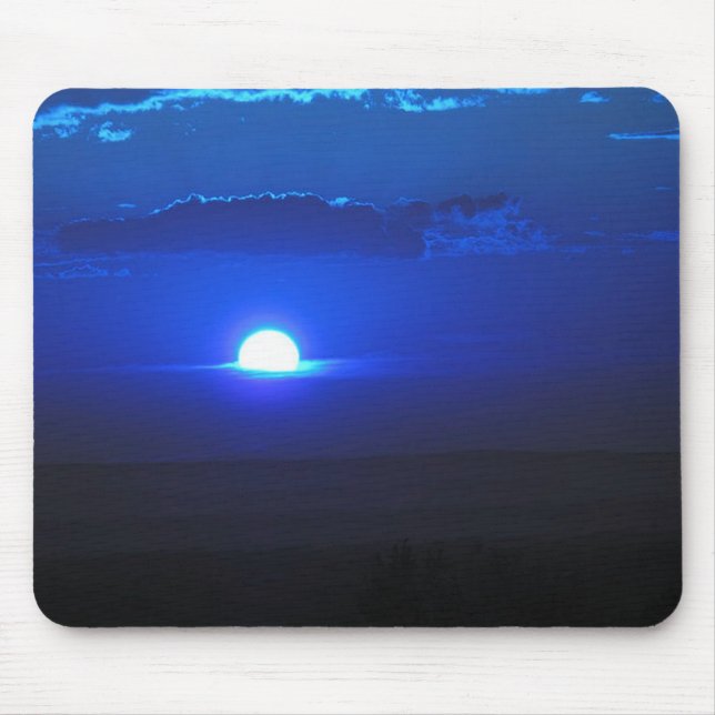 Sun in the clouds (blue) mouse mat (Front)