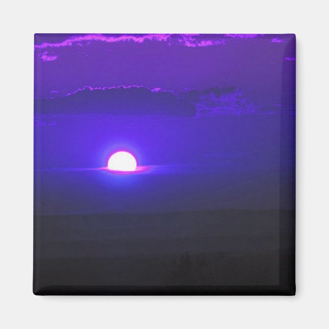 Sun in the Clouds (violet) Magnet (Front)