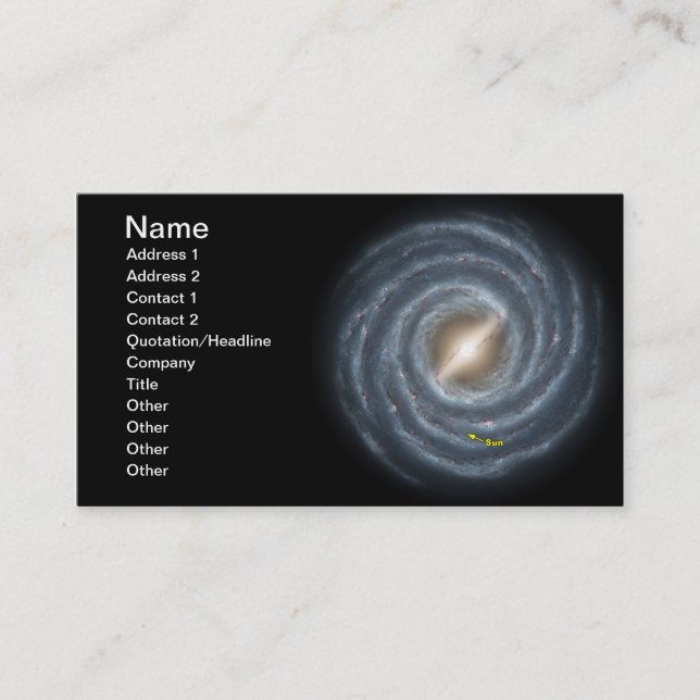 Sun in  the Milky Way NASA Business Card (Front)