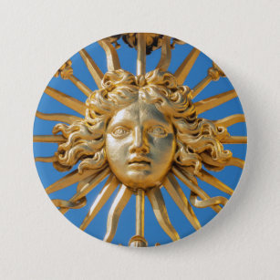 Sun King on Golden gate of Versailles castle 7.5 Cm Round Badge