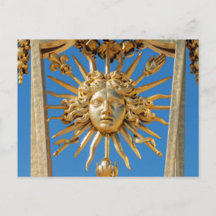 Sun King on Golden gate of Versailles castle Postcard